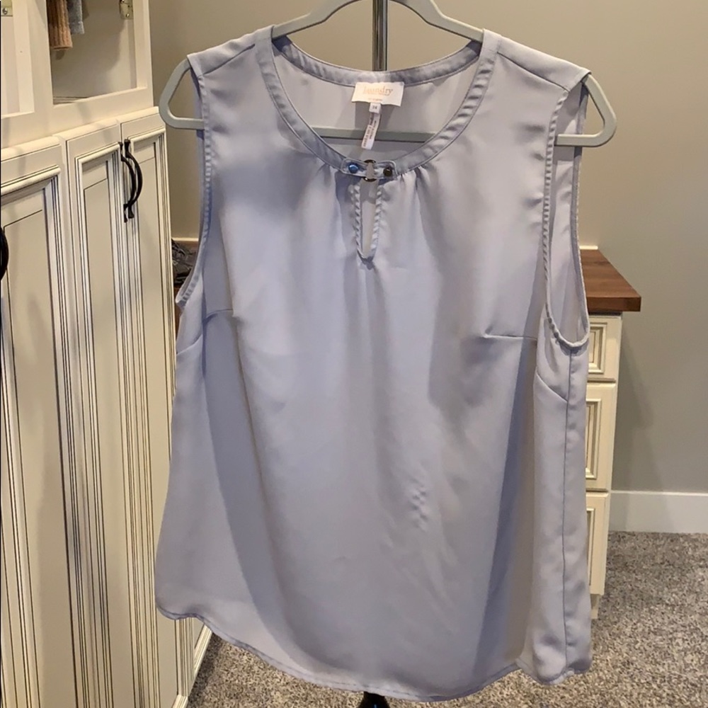 Grey Sleeveless Blouse